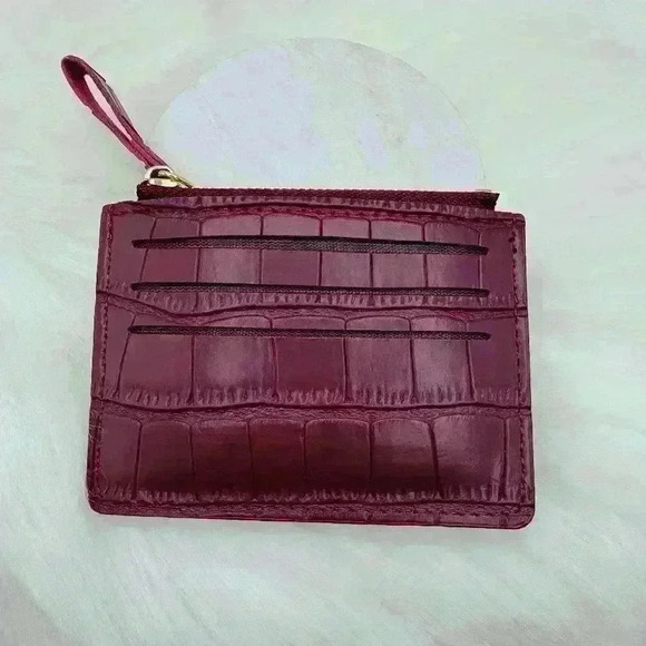 Burgundy Petite Card Wallet - Picture 1 of 5